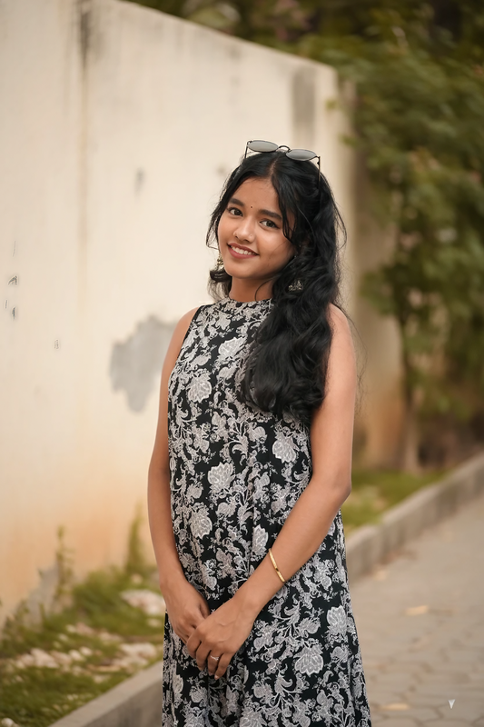 Black Monochrome Floral Print Co-ord Set