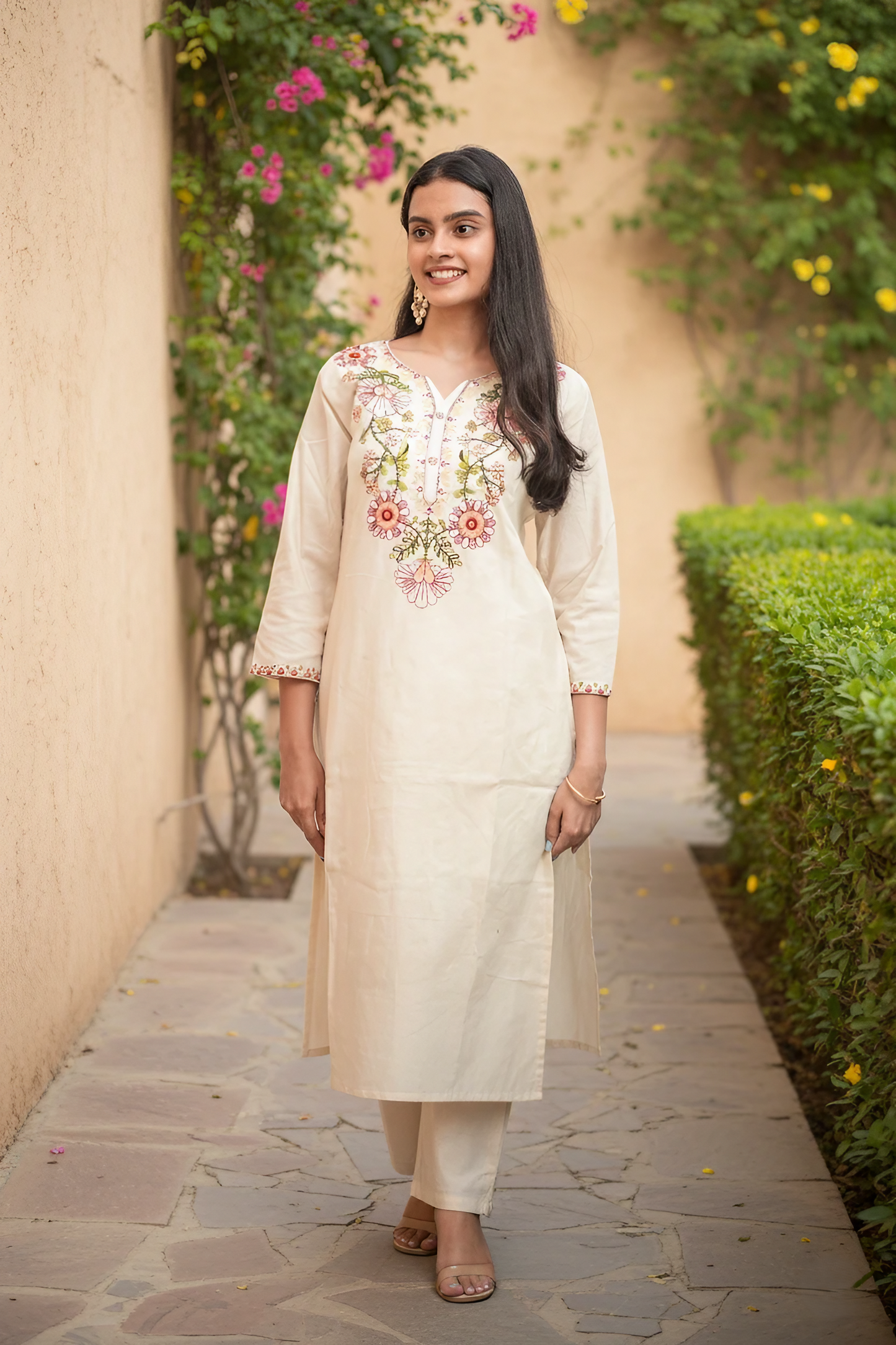 Premium Khadi Cotton Handwork Kurta