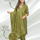 Light Mahendi Muslin Fabric Kurta Set