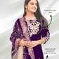 Dark Purple Lichi Silk Kurta Set