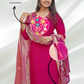 Pink Roman Silk Handwork Kurta Set