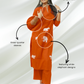 Orange Kurta Set With White Elephant Embroidery Design