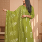 Elegant lime Block Print Kurta Set