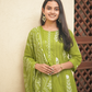 Elegant lime Block Print Kurta Set