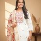 Cream Coloured Embroidery Silk Kurta Set
