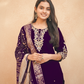 Dark Purple Lichi Silk Kurta Set