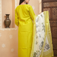 Lemon Green Hevay Chanderi Hand work Kurta Set