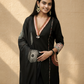 Black Cotton Embroidery a Contrasting Border Printed Dupatta