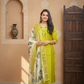 Lemon Green Hevay Chanderi Hand work Kurta Set