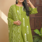 Elegant lime Block Print Kurta Set
