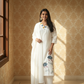 Women White Embroidered Cotton A-Line Kurta Set