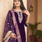Dark Purple Lichi Silk Kurta Set