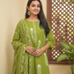 Elegant lime Block Print Kurta Set