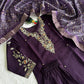 Dark Purple Lichi Silk Kurta Set