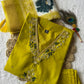 Lemon Green Hevay Chanderi Hand work Kurta Set
