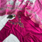 Pink Roman Silk Handwork Kurta Set