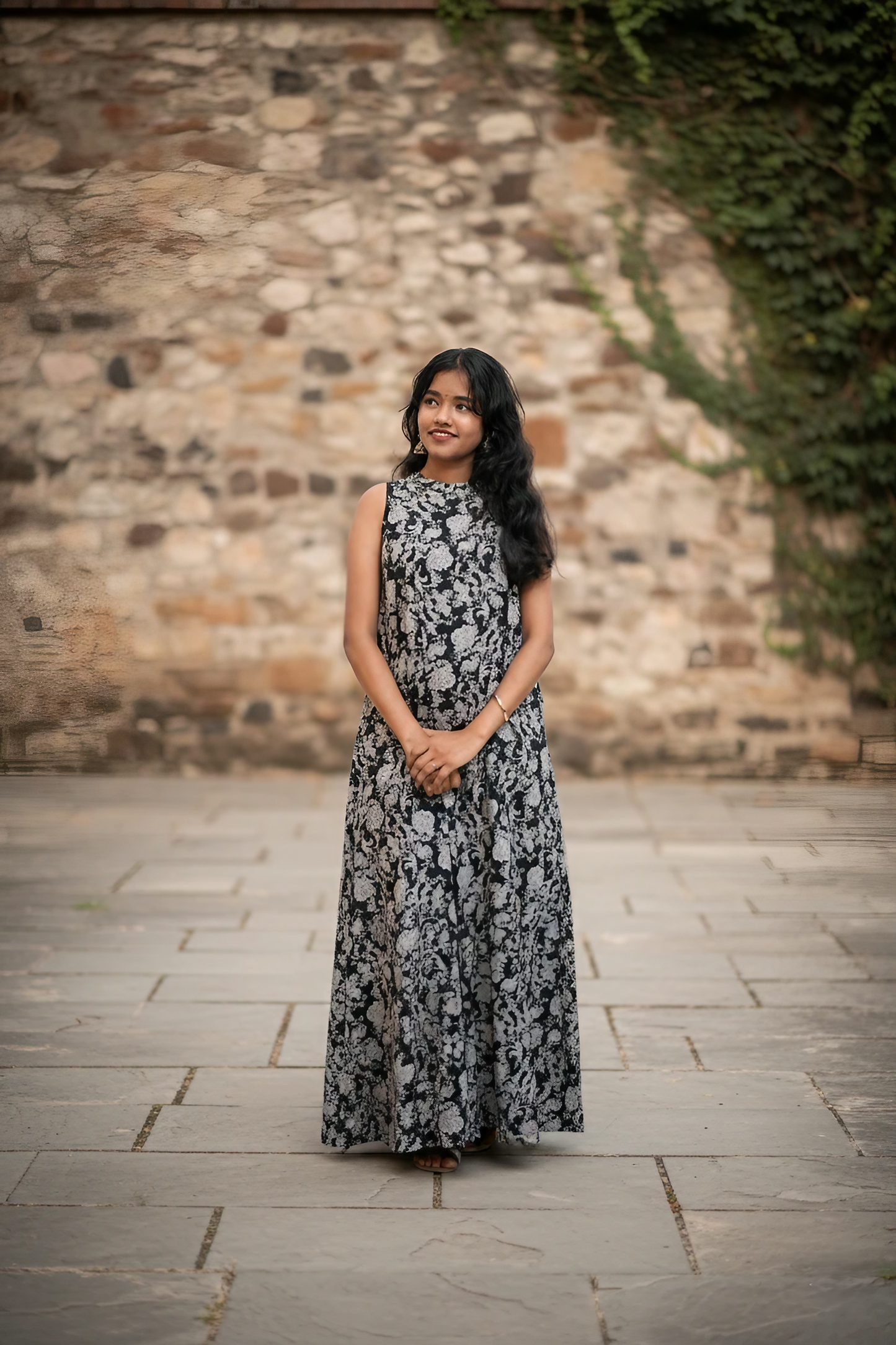 Black Monochrome Floral Print Co-ord Set