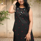 Black Neckline Embroidery With Red Dot Kurta Set