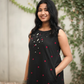 Black Neckline Embroidery With Red Dot Kurta Set