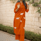 Orange Kurta Set With White Elephant Embroidery Design