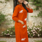 Orange Kurta Set With White Elephant Embroidery Design