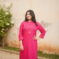 Bright Pink Ethnic Kurta And Palazzos