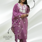 Ice wine Straight Art Embroidery Silk Kurta Set