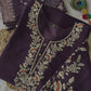 Dark Purple Lichi Silk Kurta Set