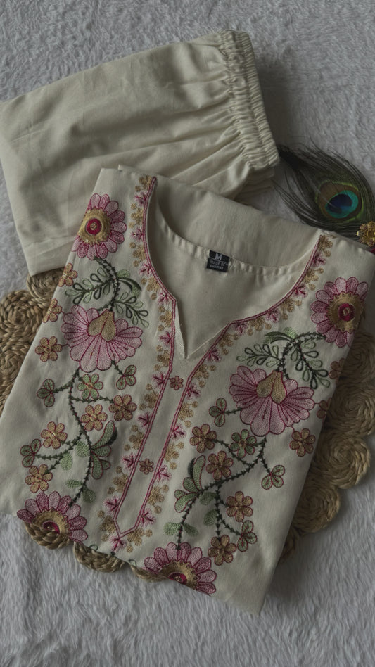 Premium Khadi Cotton Handwork Kurta