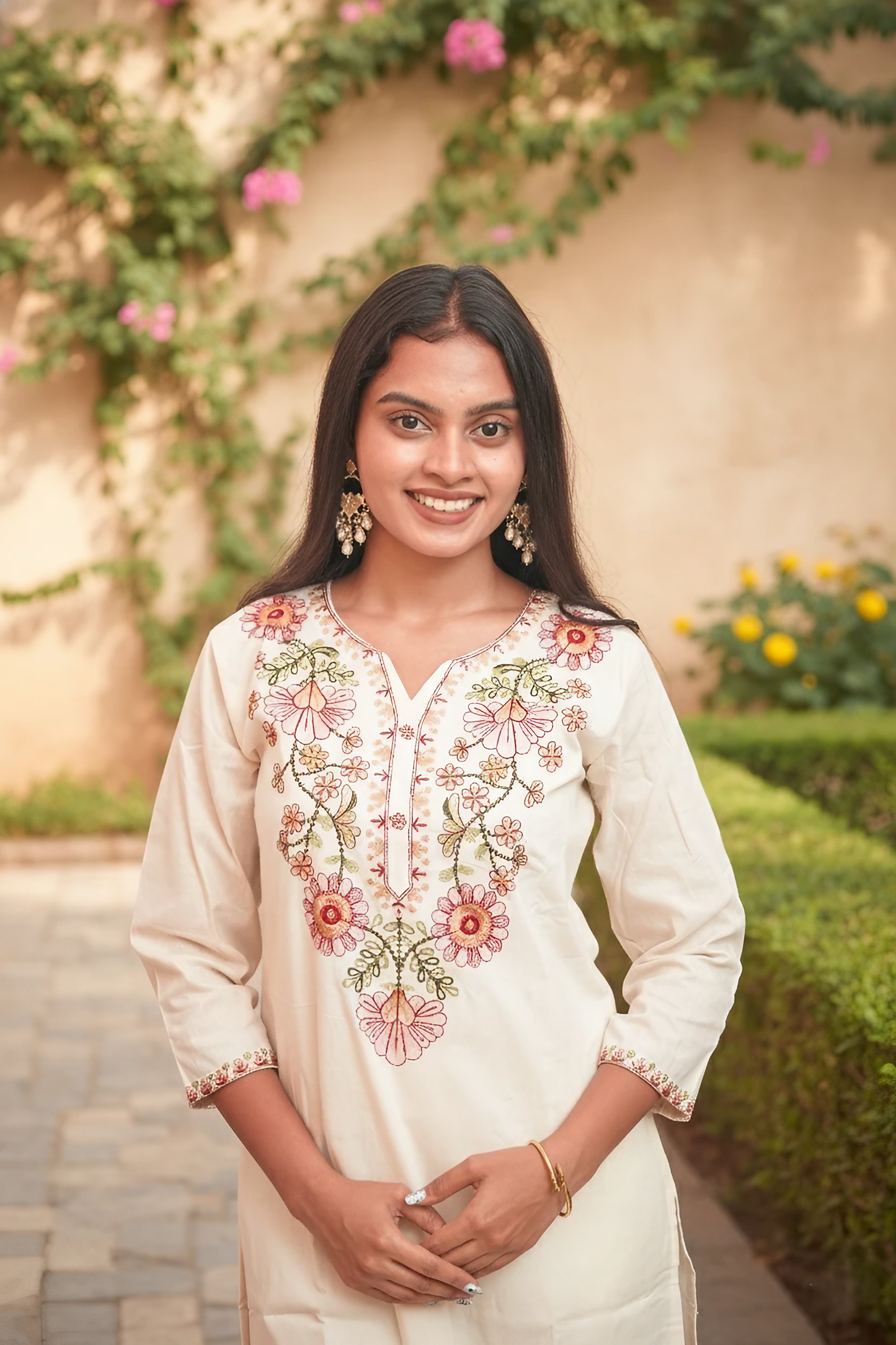 Premium Khadi Cotton Handwork Kurta