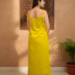 Mustard Yellow Sleeveless Kurta Palazzo With Tie-Up Detailing.